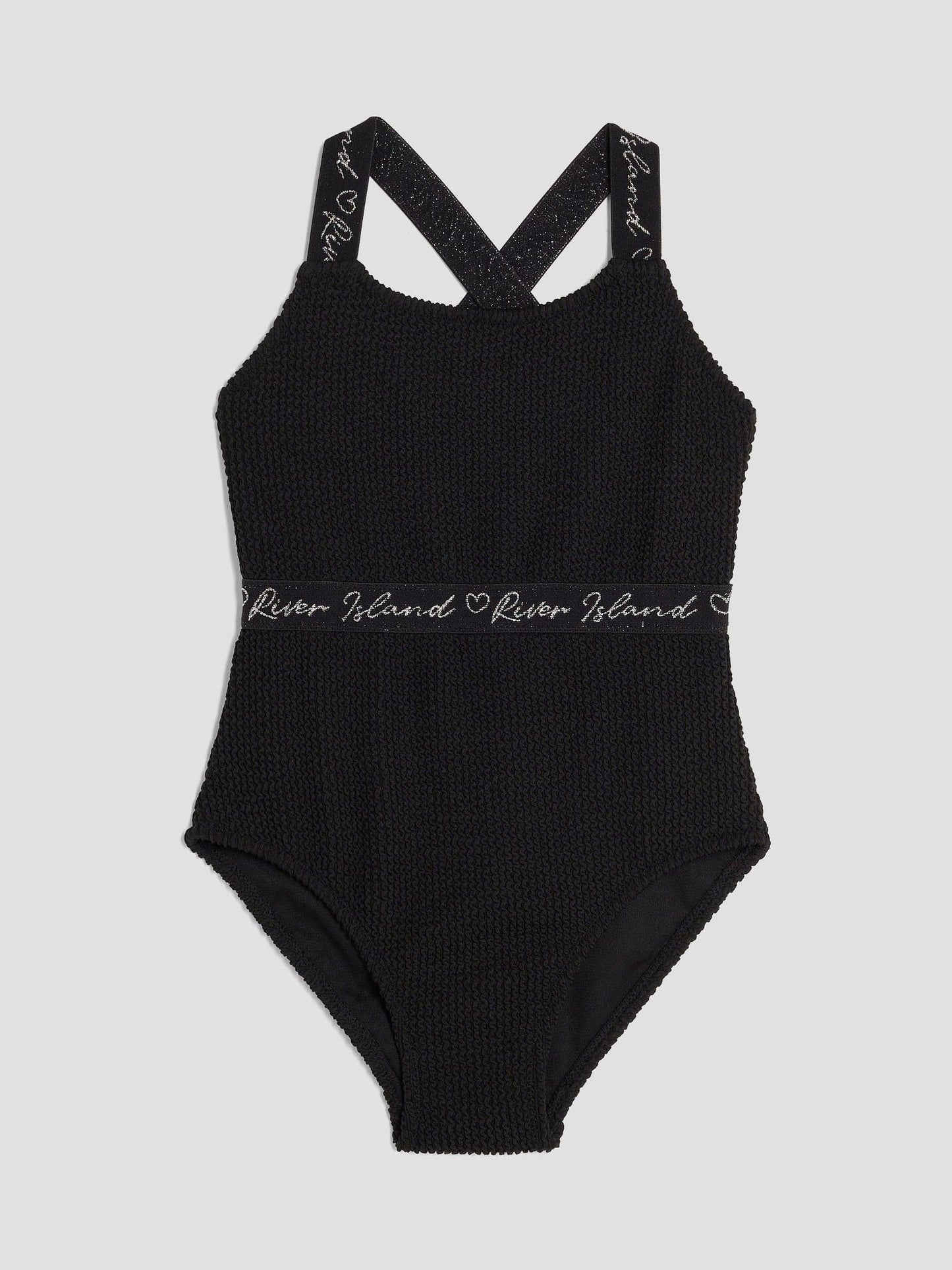Dsiney Kidz - River Island Black Elastic Textured Swimsuit image 1