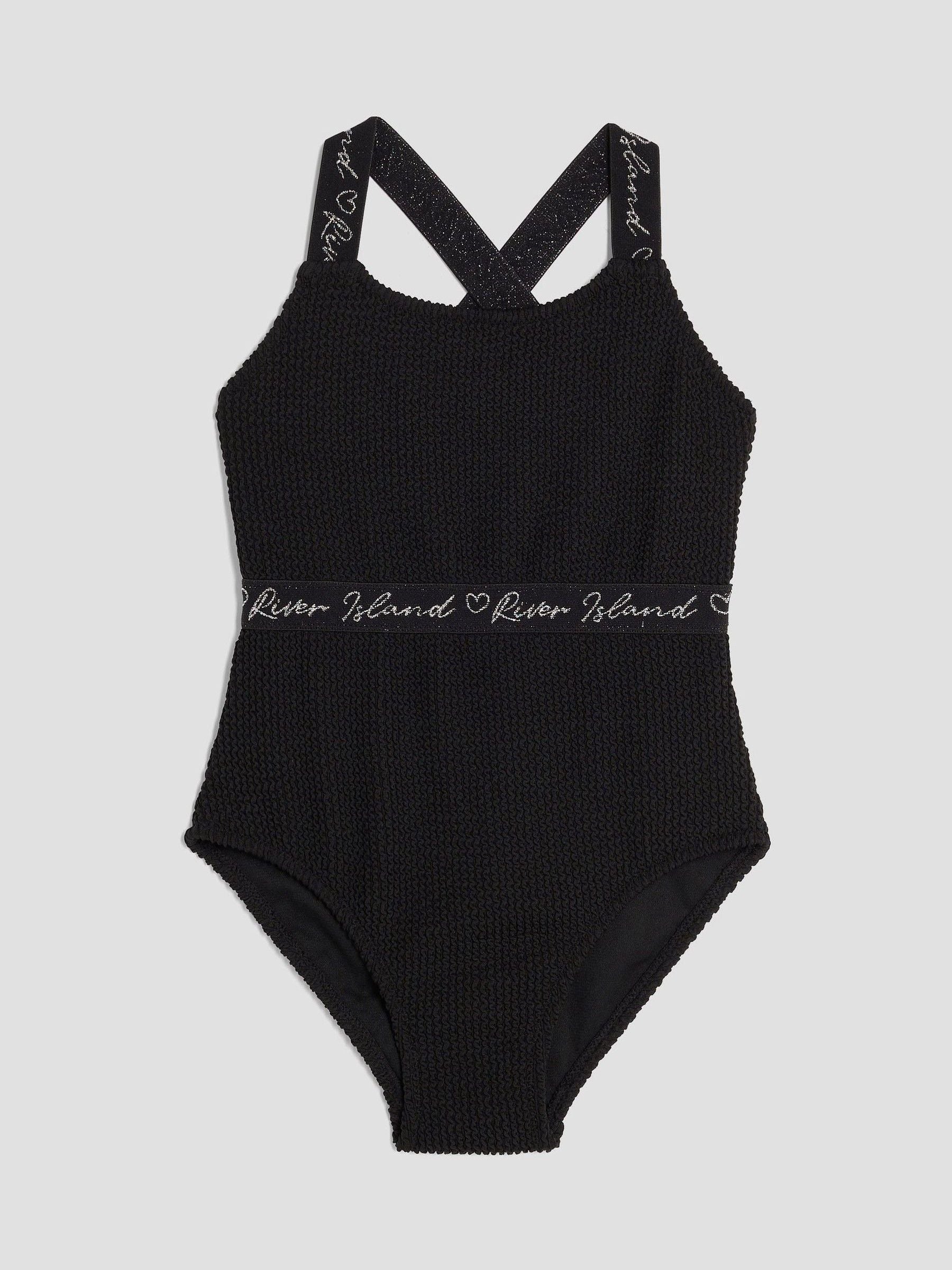 Dsiney Kidz - River Island Black Elastic Textured Swimsuit image 1