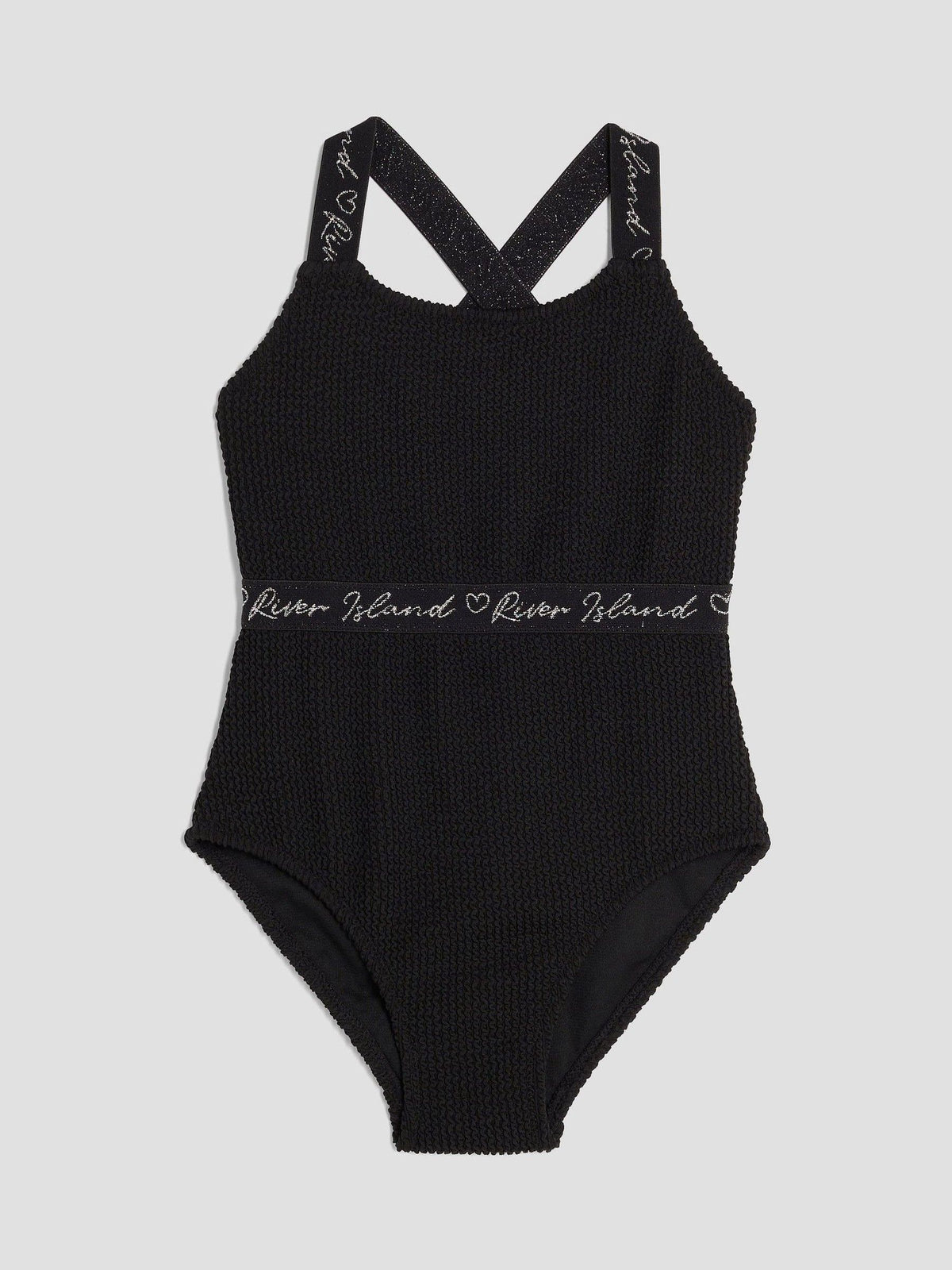 Dsiney Kidz - River Island Black Elastic Textured Swimsuit image 1