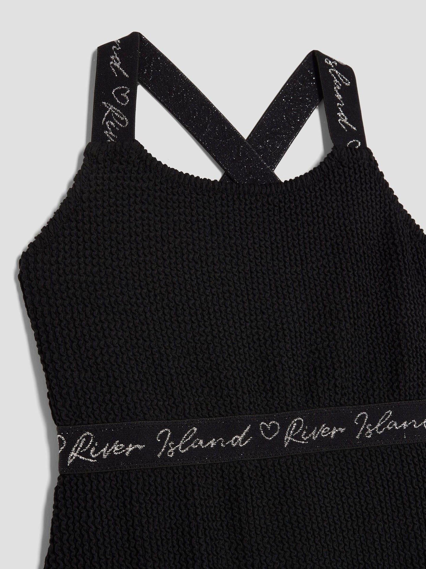 Dsiney Kidz - River Island Black Elastic Textured Swimsuit image 3