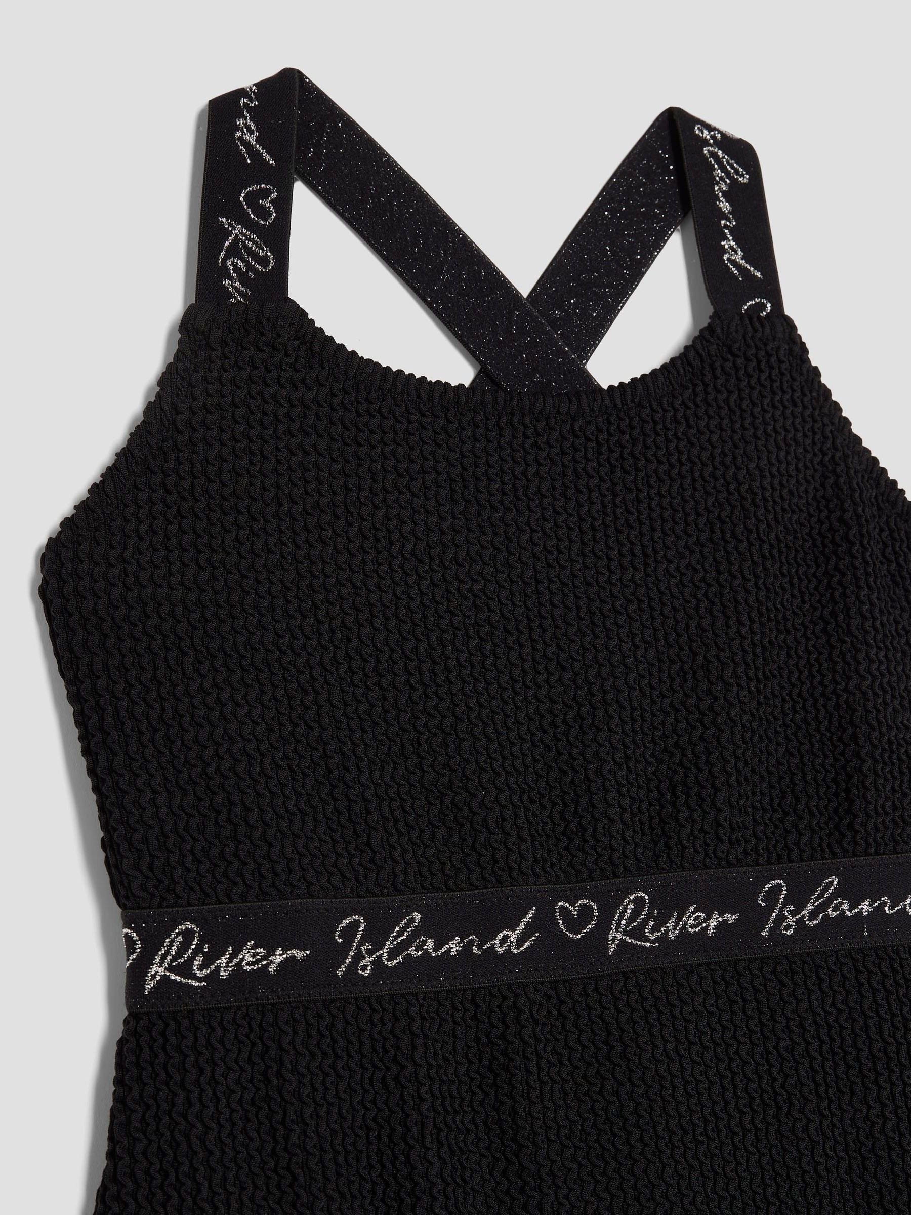 Dsiney Kidz - River Island Black Elastic Textured Swimsuit image 3