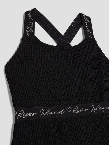 Dsiney Kidz - River Island Black Elastic Textured Swimsuit image 3