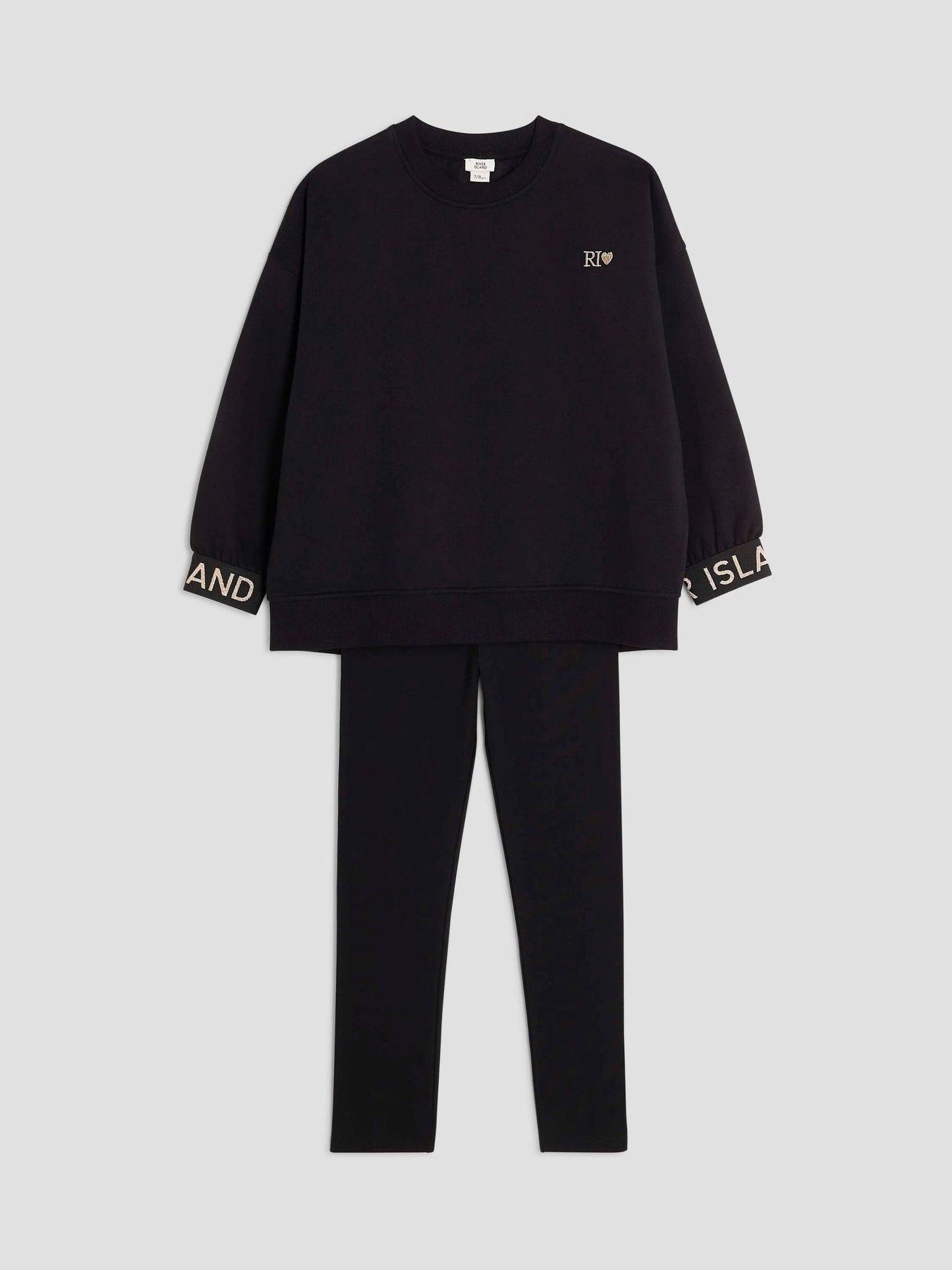 Dsiney Kidz - River Island Black Split Back Top and Leggings Set image 3