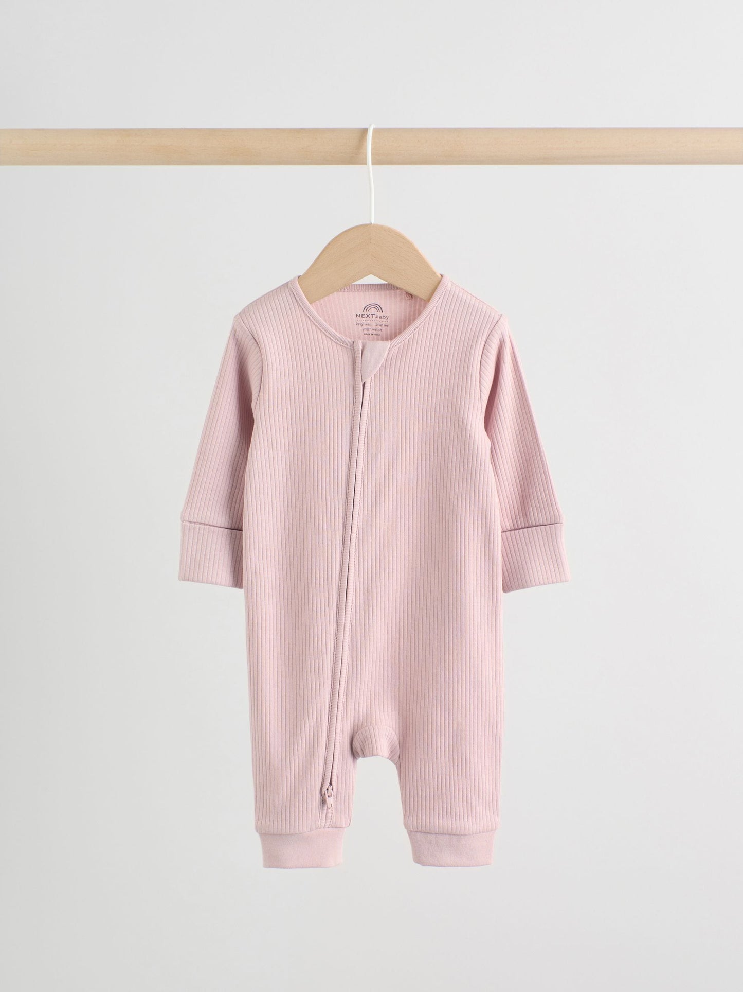 Pink 5 Pack Two Way Zip Baby Footless Sleepsuits (0mths-3yrs) image 6
