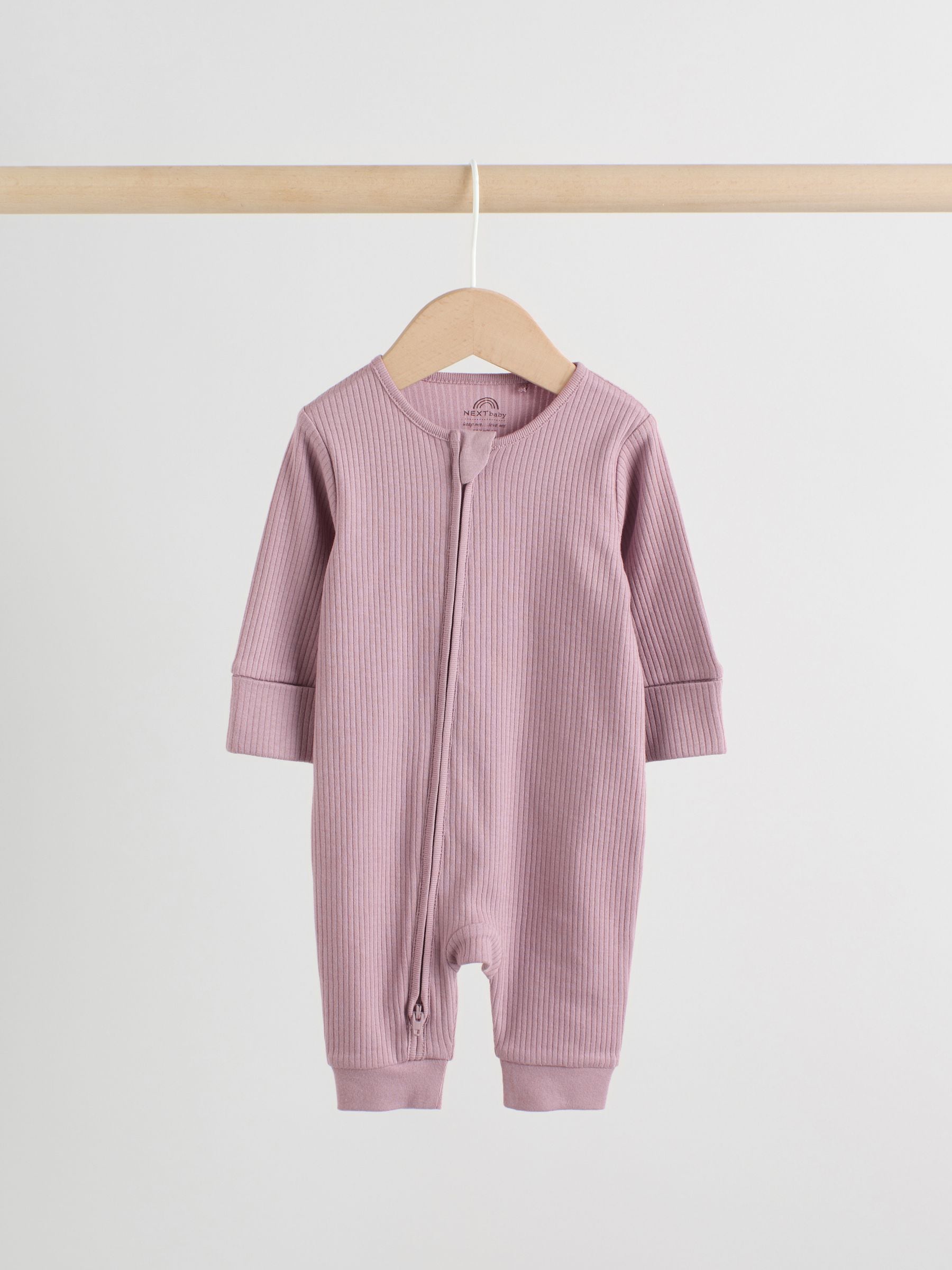 Pink 5 Pack Two Way Zip Baby Footless Sleepsuits (0mths-3yrs) image 7