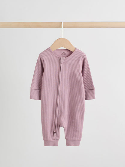 Pink 5 Pack Two Way Zip Baby Footless Sleepsuits (0mths-3yrs) image 7