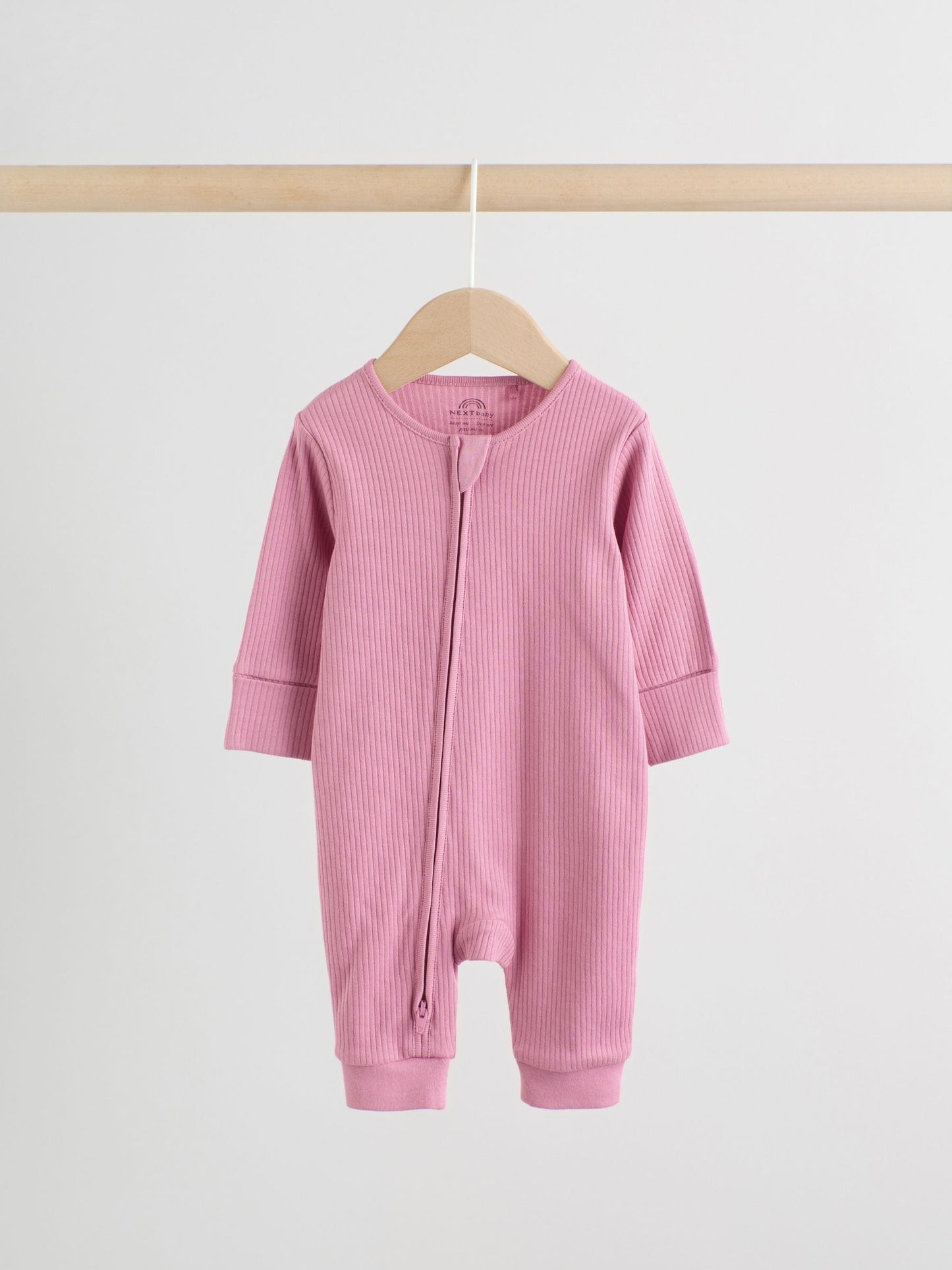 Pink 5 Pack Two Way Zip Baby Footless Sleepsuits (0mths-3yrs) image 8