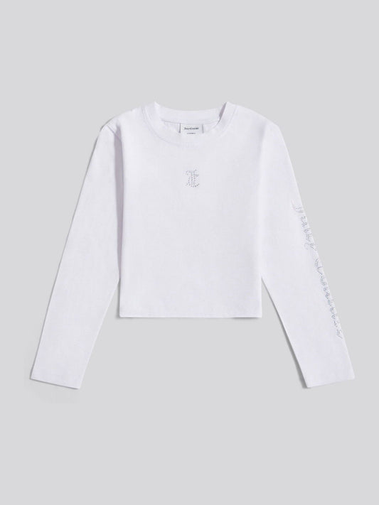 Dsiney Kidz - Juicy Couture White Baby Diamante Arm Long Sleeve T-Shirt image 1