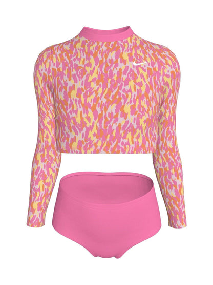 Dsiney Kidz - Nike Pink Animal Print Long Sleeve Bikini Set image 5