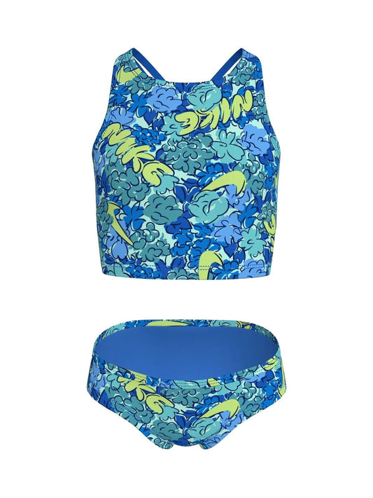 Dsiney Kidz - Nike Blue Doodle Floral Spiderback Midkini Bikini Set image 1