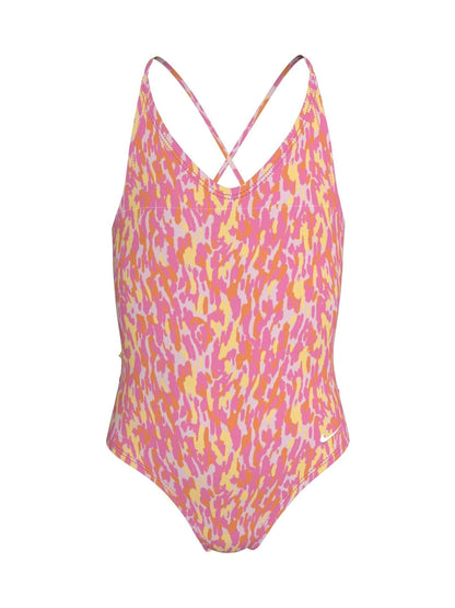 Dsiney Kidz - Nike Pink Animal Print Lace Up One Piece Swimsuit image 1