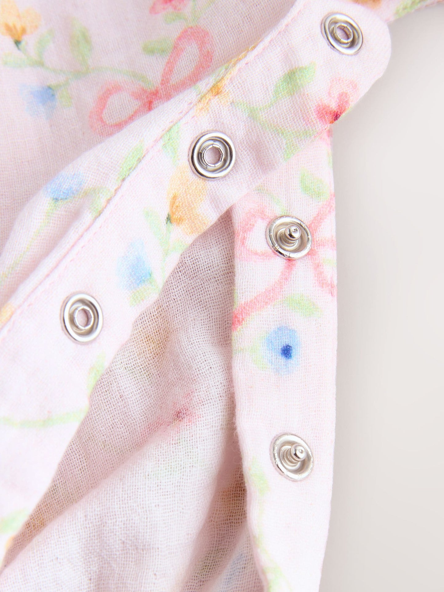 Pink Floral Baby Long Leg Muslin Romper (0mths-3yrs) image 4