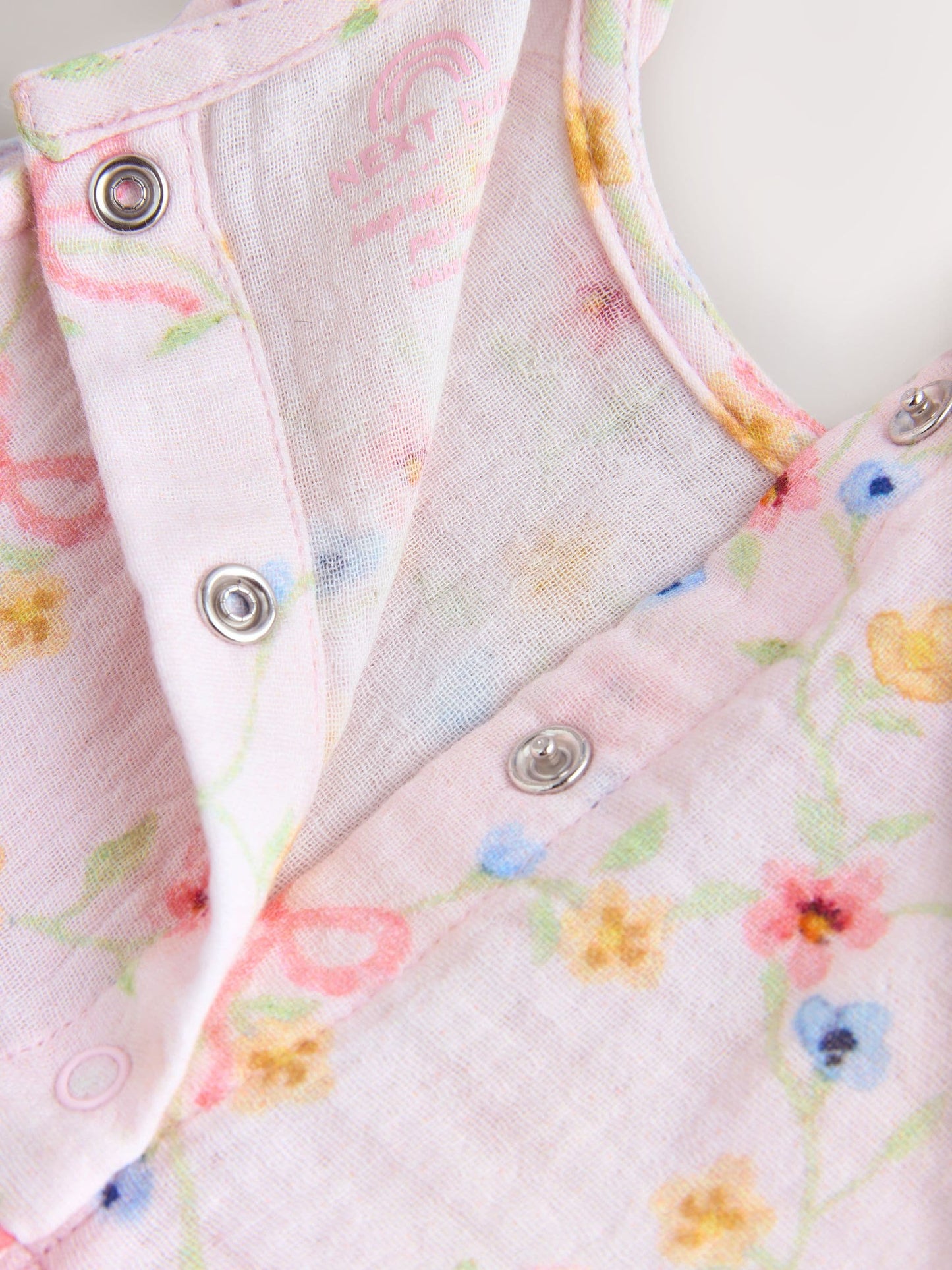Pink Floral Baby Long Leg Muslin Romper (0mths-3yrs) image 5