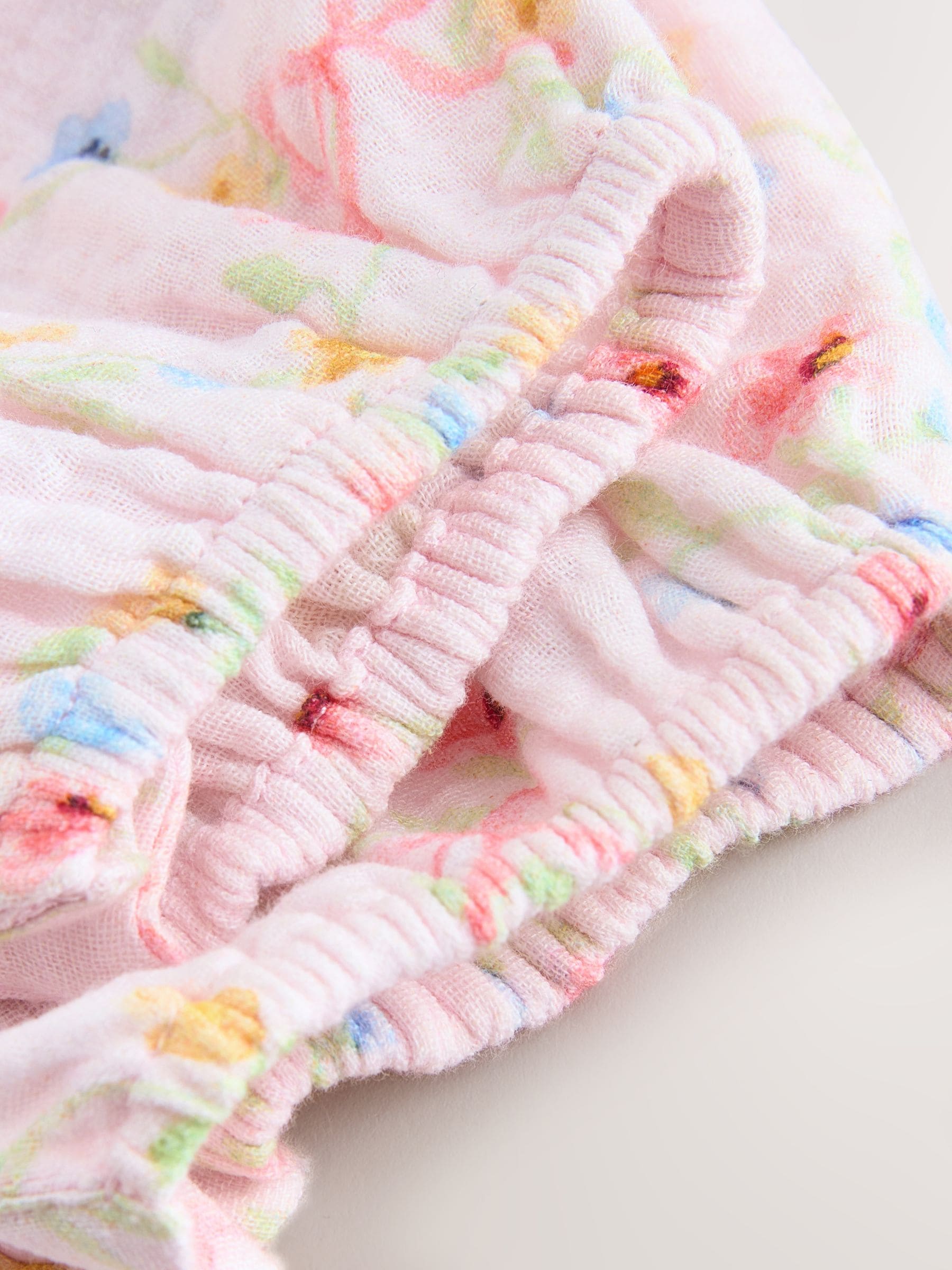 Pink Floral Baby Long Leg Muslin Romper (0mths-3yrs) image 6