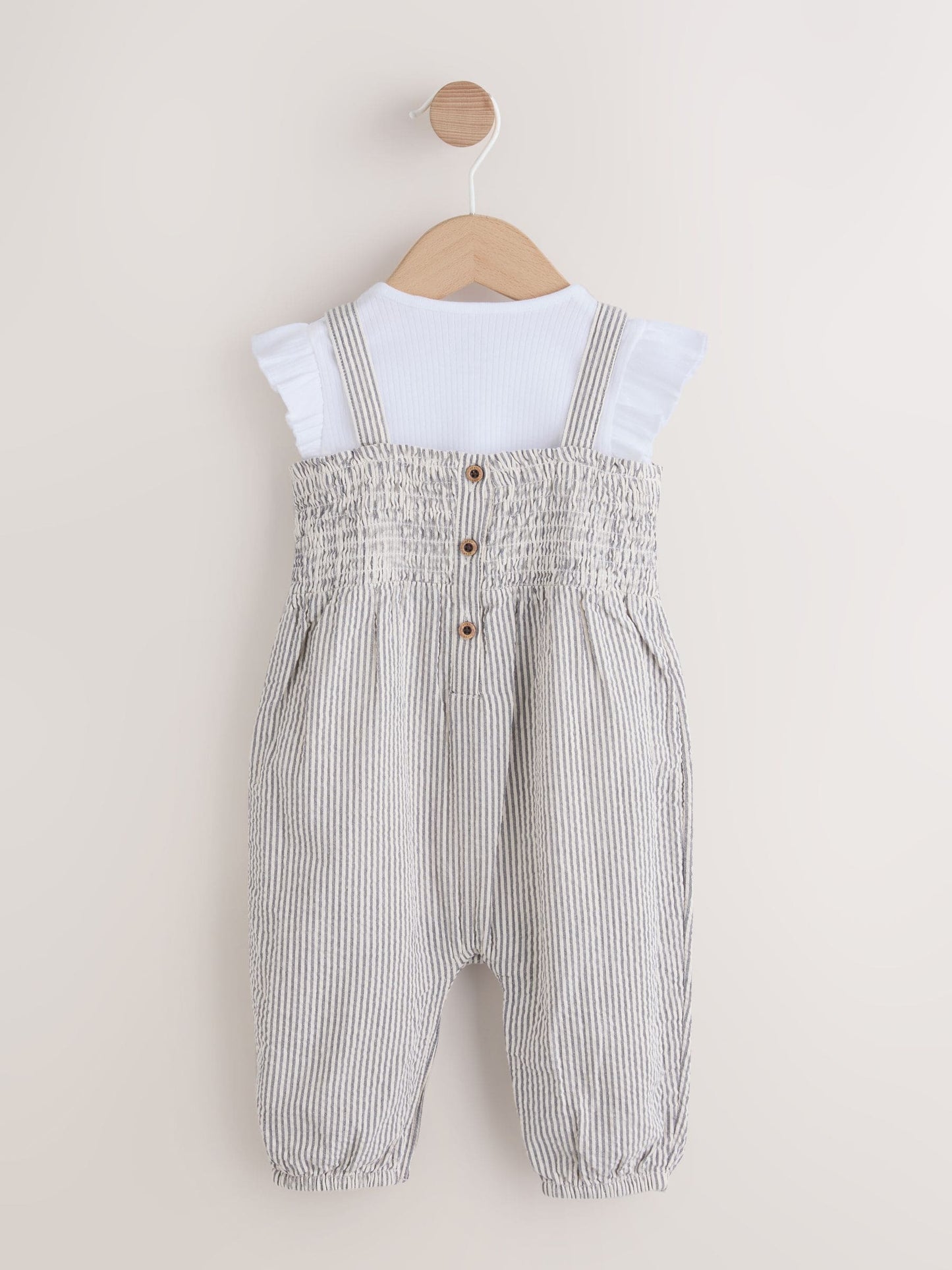 Black/White Stripe Baby Dungarees and Bodysuit Set 2 Piece (0mths-2yrs) image 2