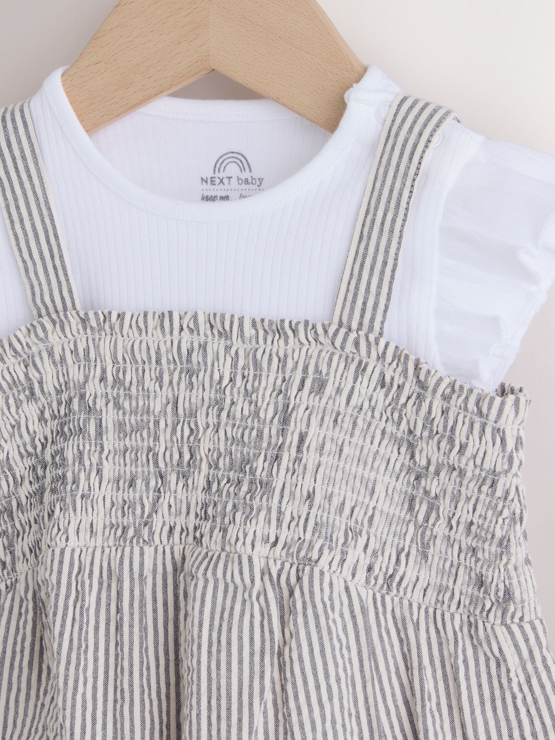 Black/White Stripe Baby Dungarees and Bodysuit Set 2 Piece (0mths-2yrs) image 7