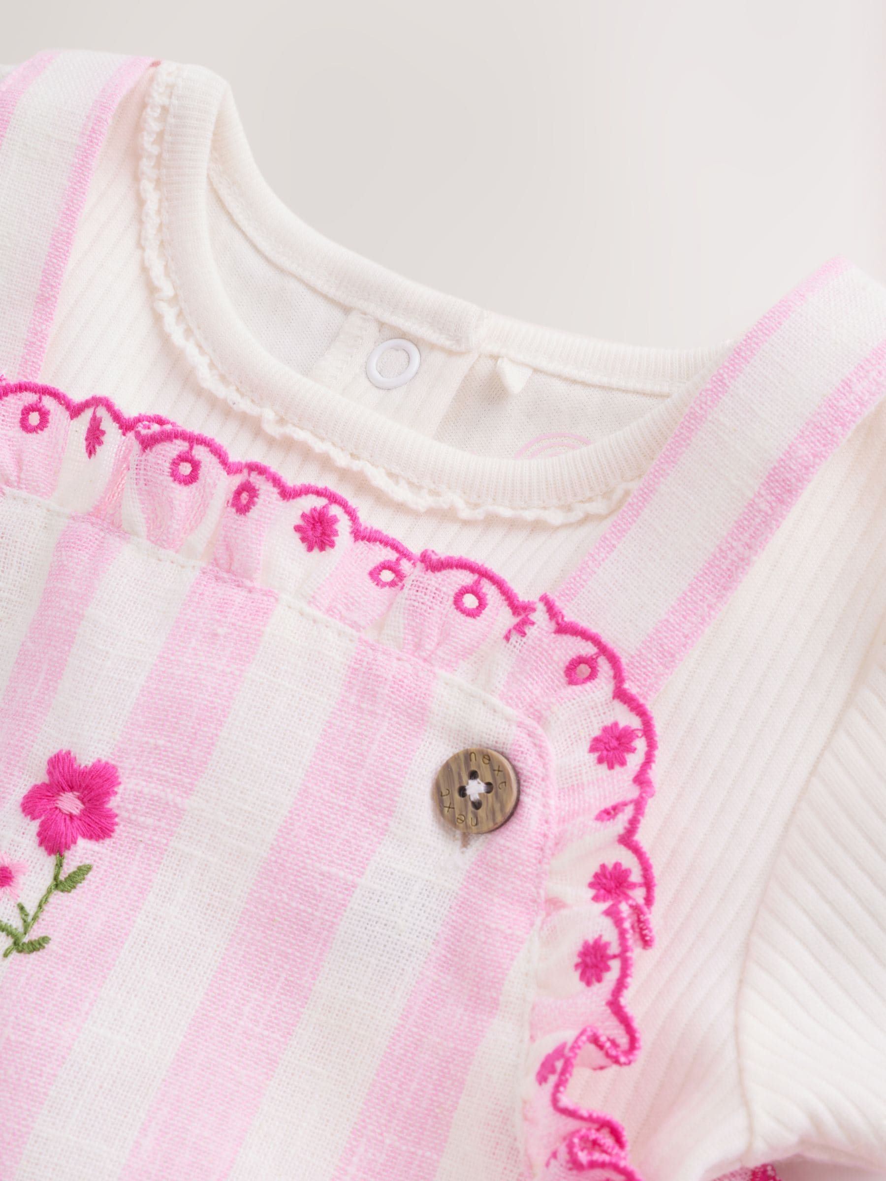 Pink Stripe Baby Dungarees and Bodysuits Set 2 Piece (0mths-2yrs) image 5