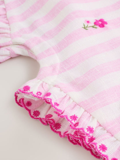 Pink Stripe Baby Dungarees and Bodysuits Set 2 Piece (0mths-2yrs) image 7