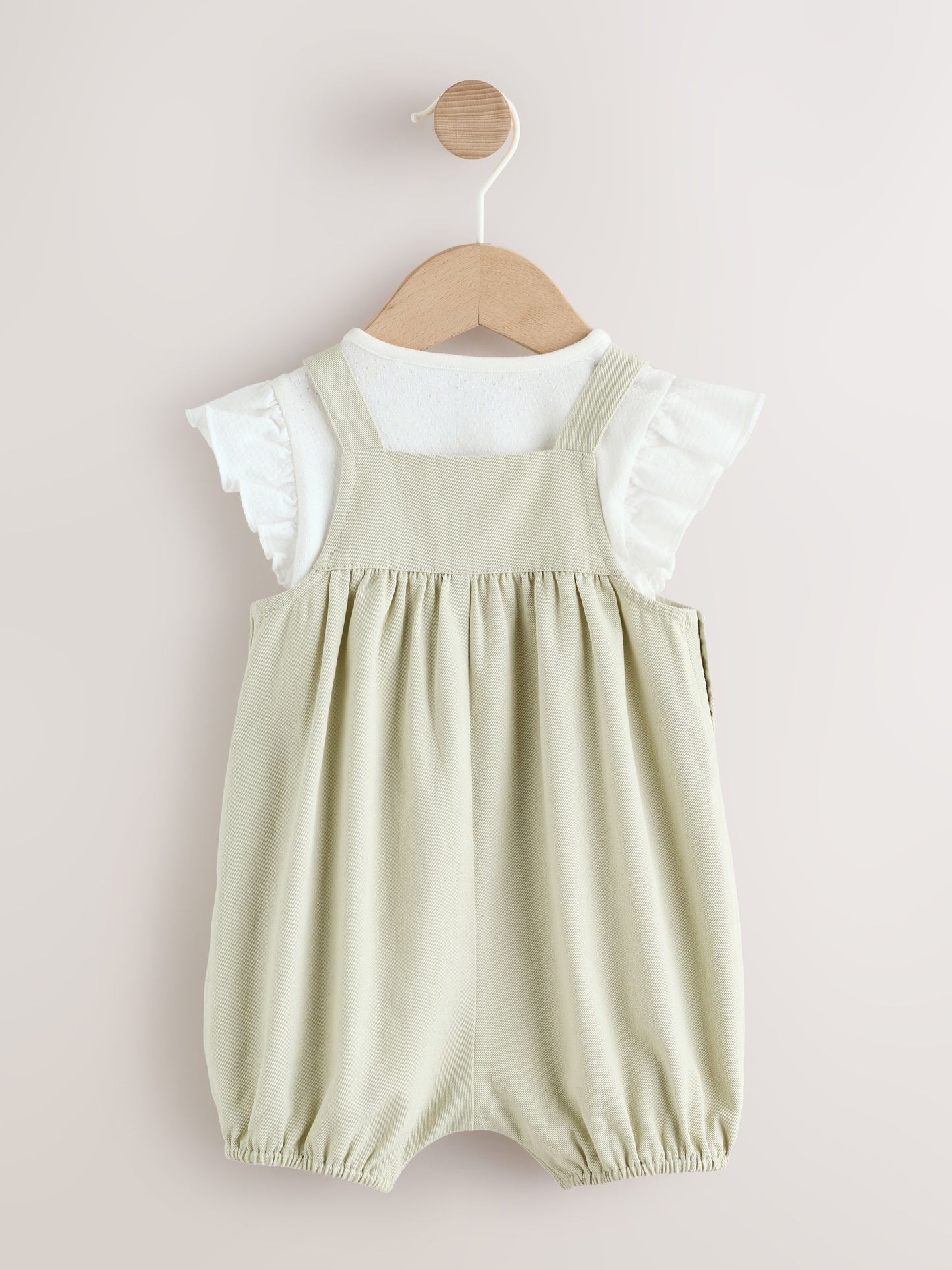 Sage Green Embroidered Baby Dungarees and Bodysuits Set 2 Piece (0mths-2yrs) image 2