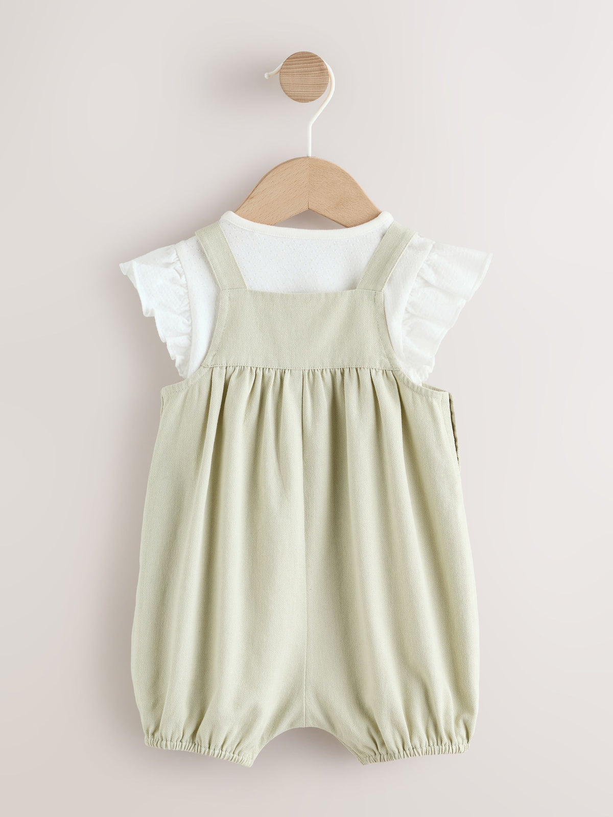 Sage Green Embroidered Baby Dungarees and Bodysuits Set 2 Piece (0mths-2yrs) image 2