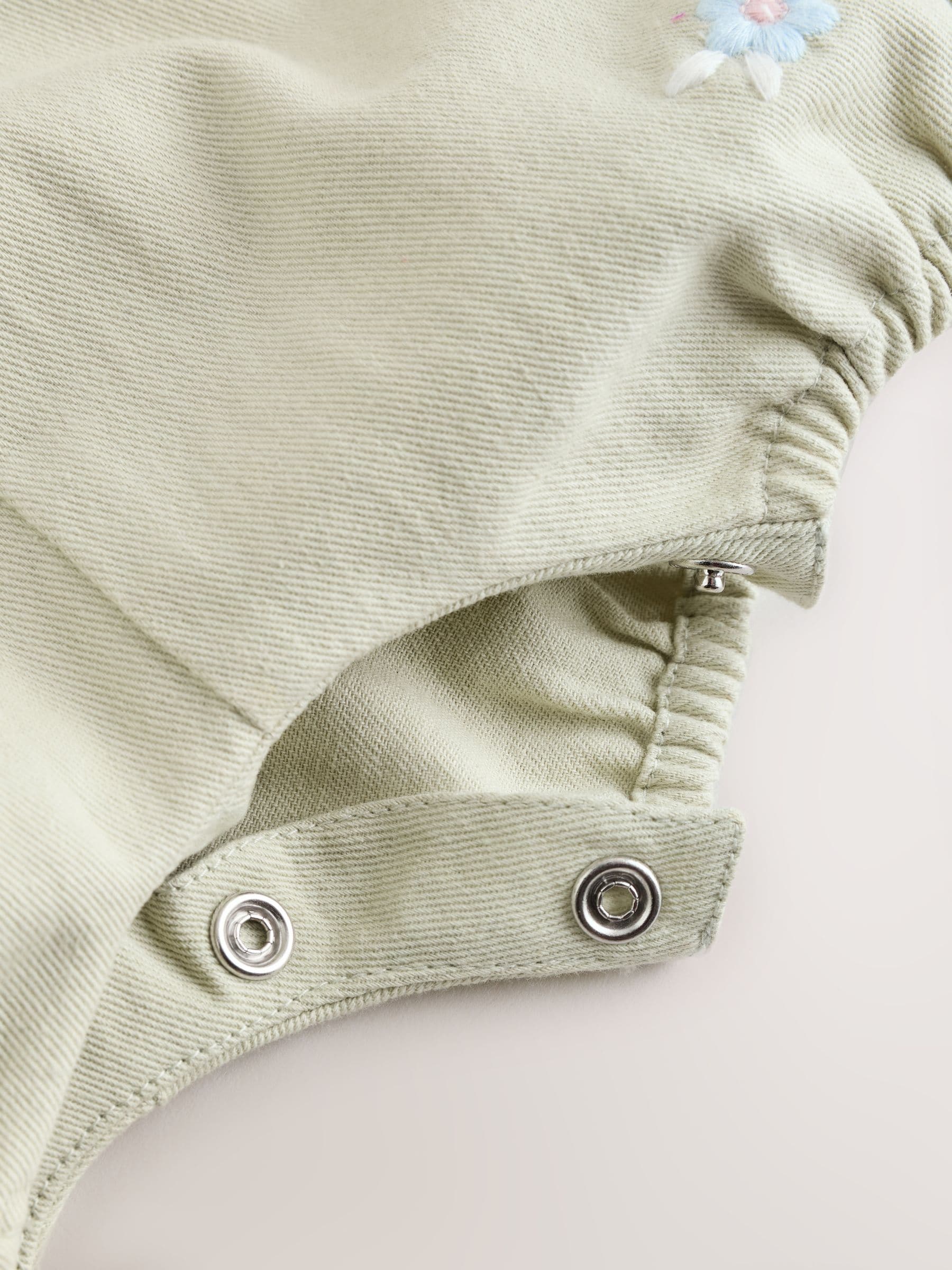 Sage Green Embroidered Baby Dungarees and Bodysuits Set 2 Piece (0mths-2yrs) image 8