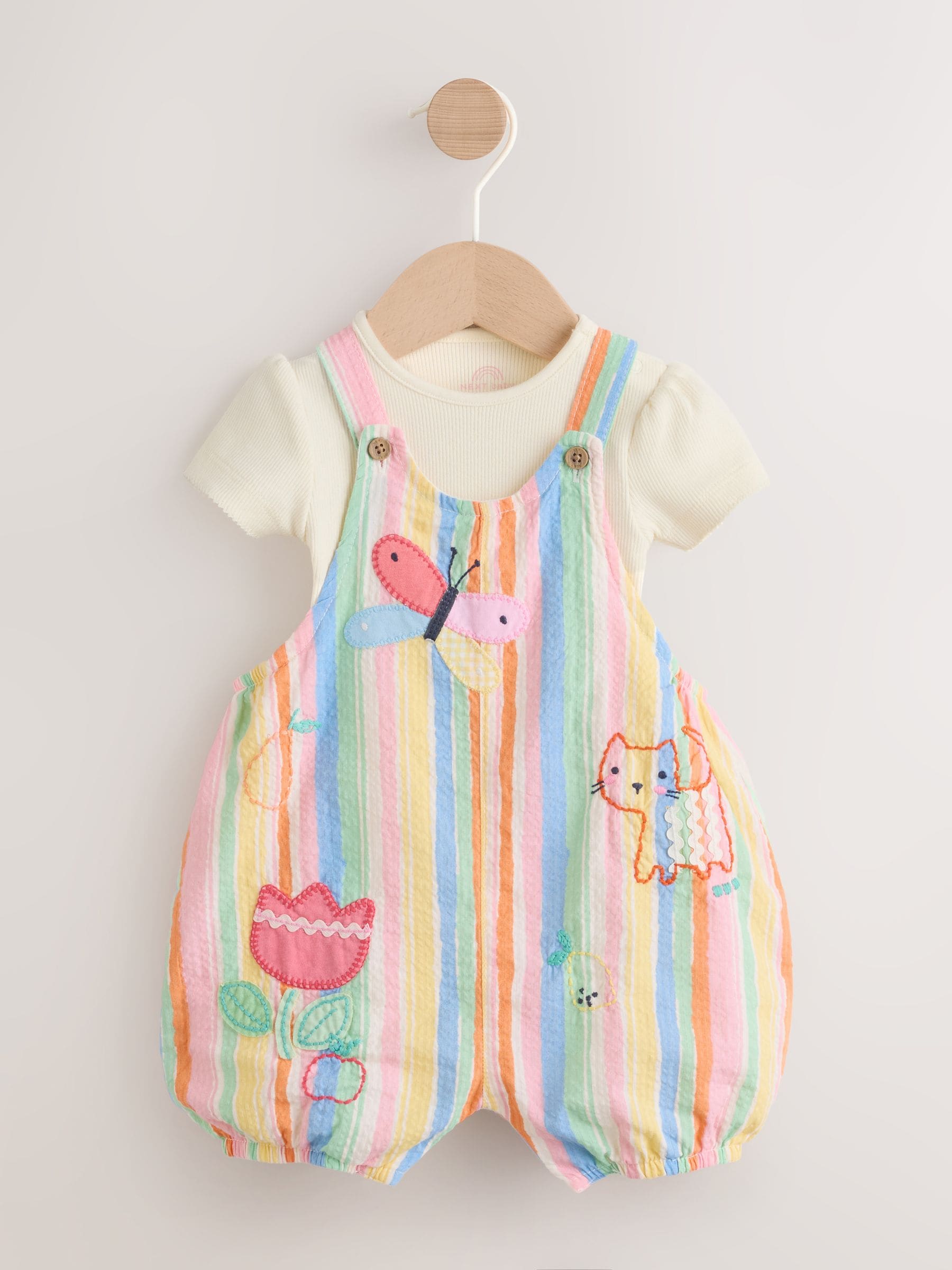 Multi Character Baby Dungarees and Bodysuits Set 2 Piece (0mths-2yrs) image 1