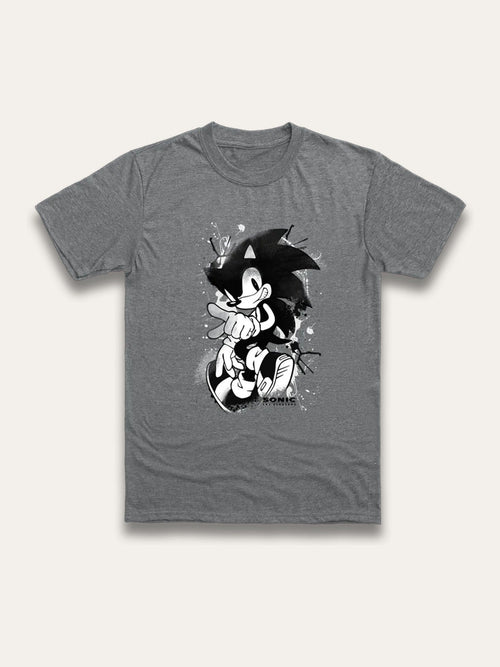Dsiney Kidz - Brand Threads Grey Sonic The Hedgehog Print T-Shirt image 1