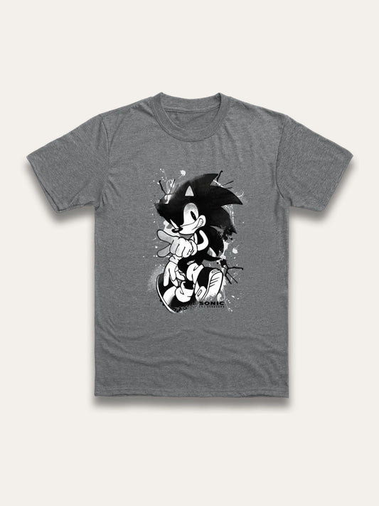 Brand Threads Grey Sonic The Hedgehog Print T-Shirt image 1