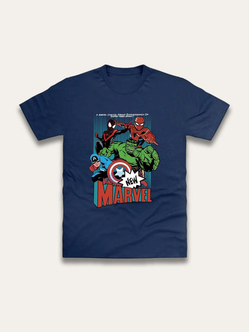 Brand Threads Blue Marvel Print T-Shirt image 1
