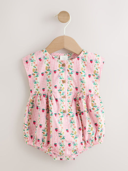 Pink Floral Bloomer Baby Romper (0mths-2yrs) image 1