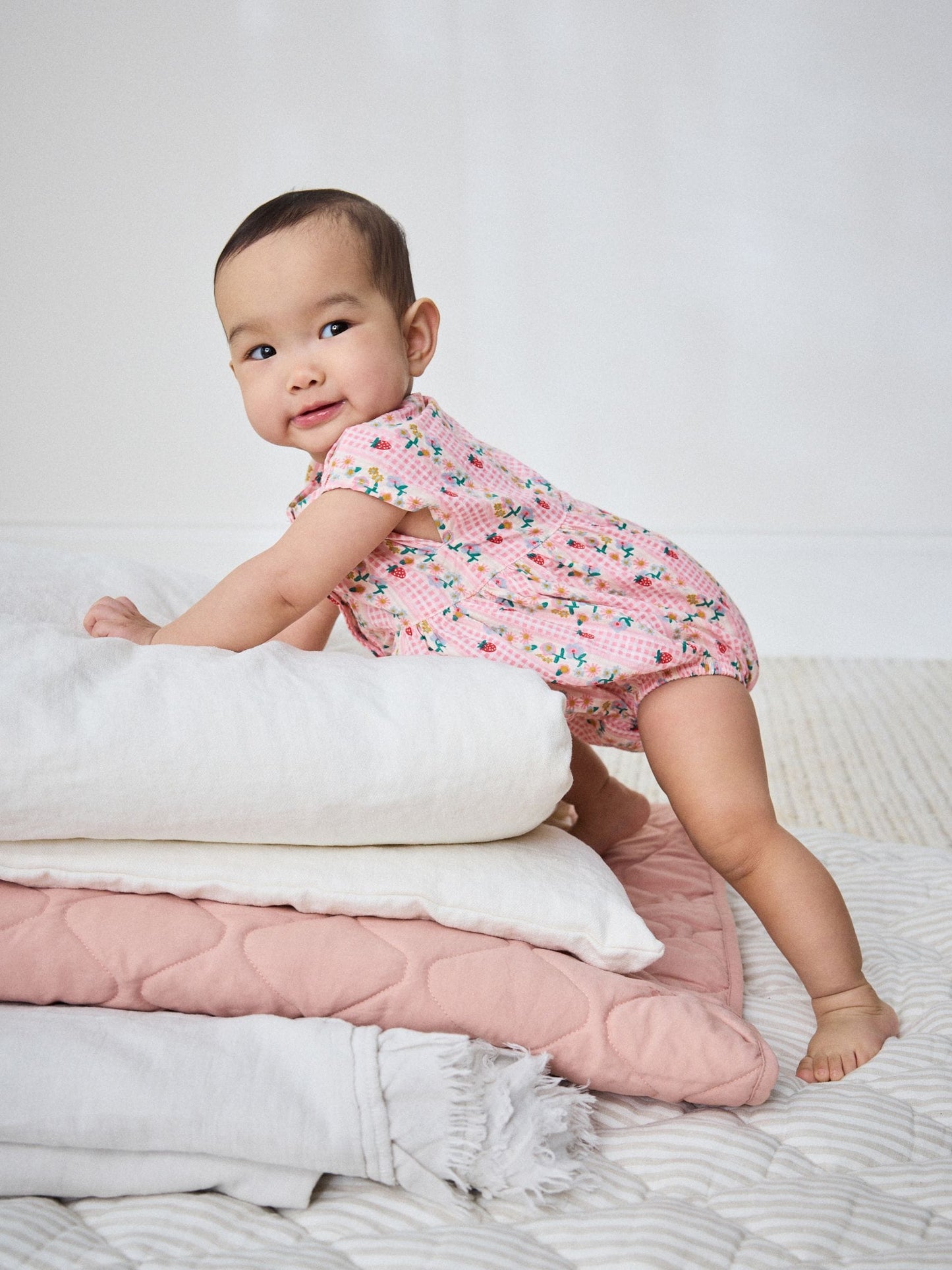 Pink Floral Bloomer Baby Romper (0mths-2yrs) image 3