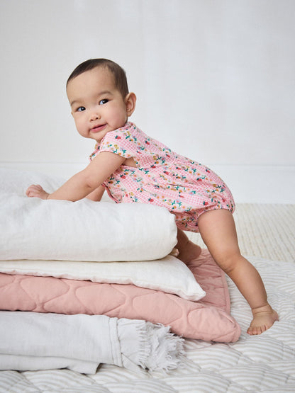 Pink Floral Bloomer Baby Romper (0mths-2yrs) image 3