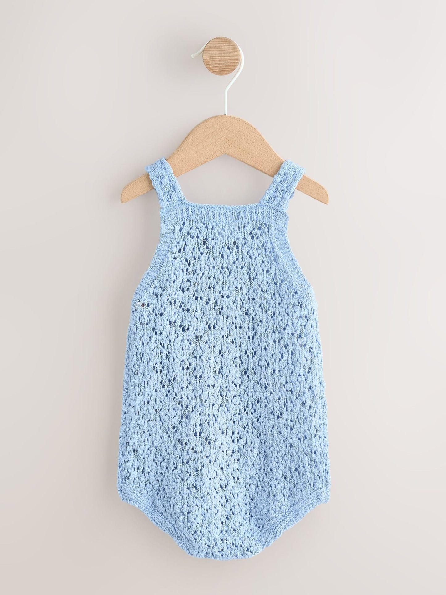 Blue Daisy Knitted Baby Romper (0mths-2yrs) image 4