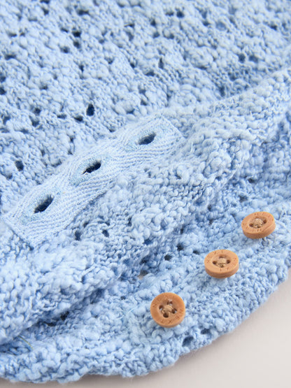 Blue Daisy Knitted Baby Romper (0mths-2yrs) image 7