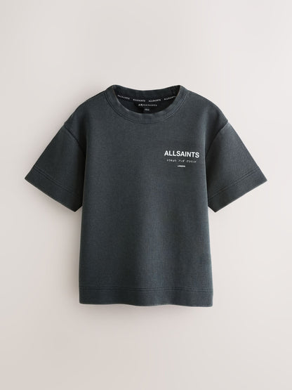 Dsiney Kidz - smALLSAINTS Black Oversized Waffle Underground T-Shirt image 5