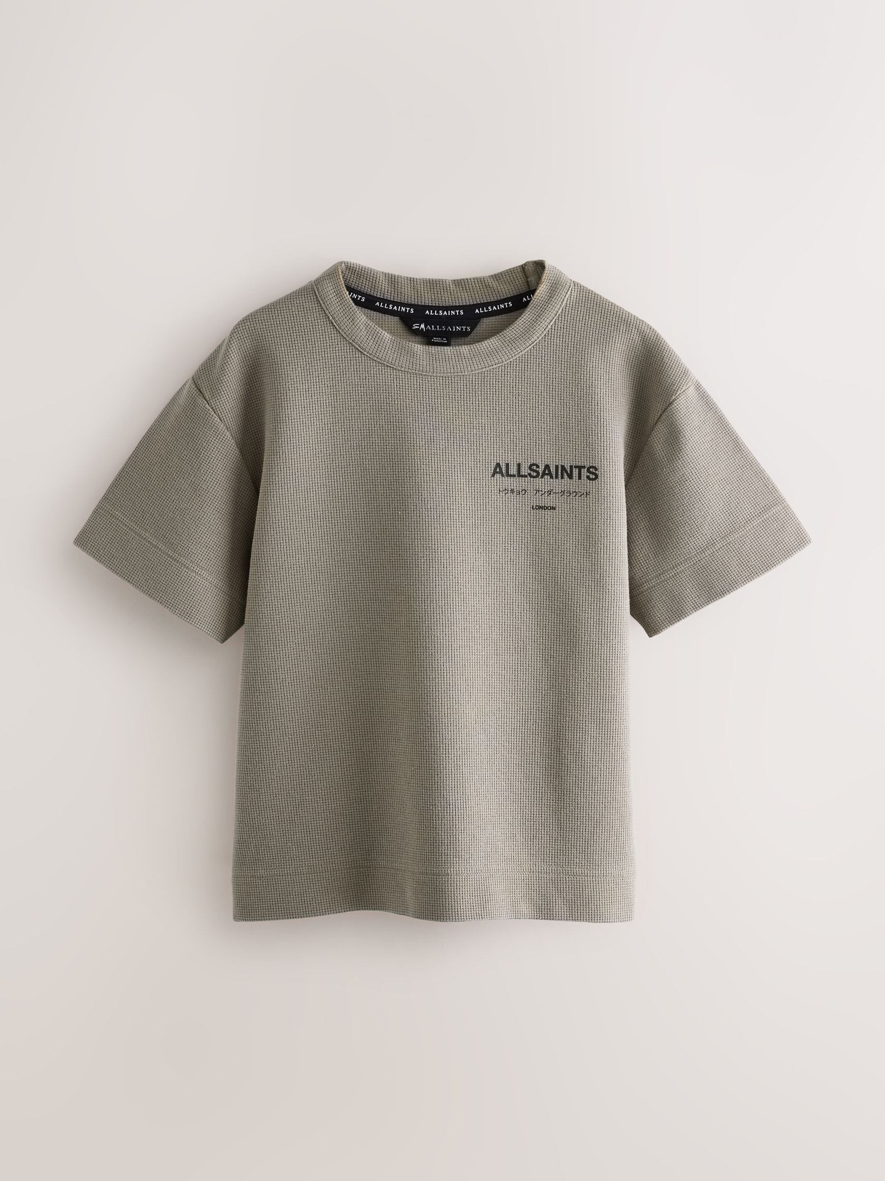 Dsiney Kidz - smALLSAINTS Khaki Green Oversized Waffle Underground T-Shirt image 1