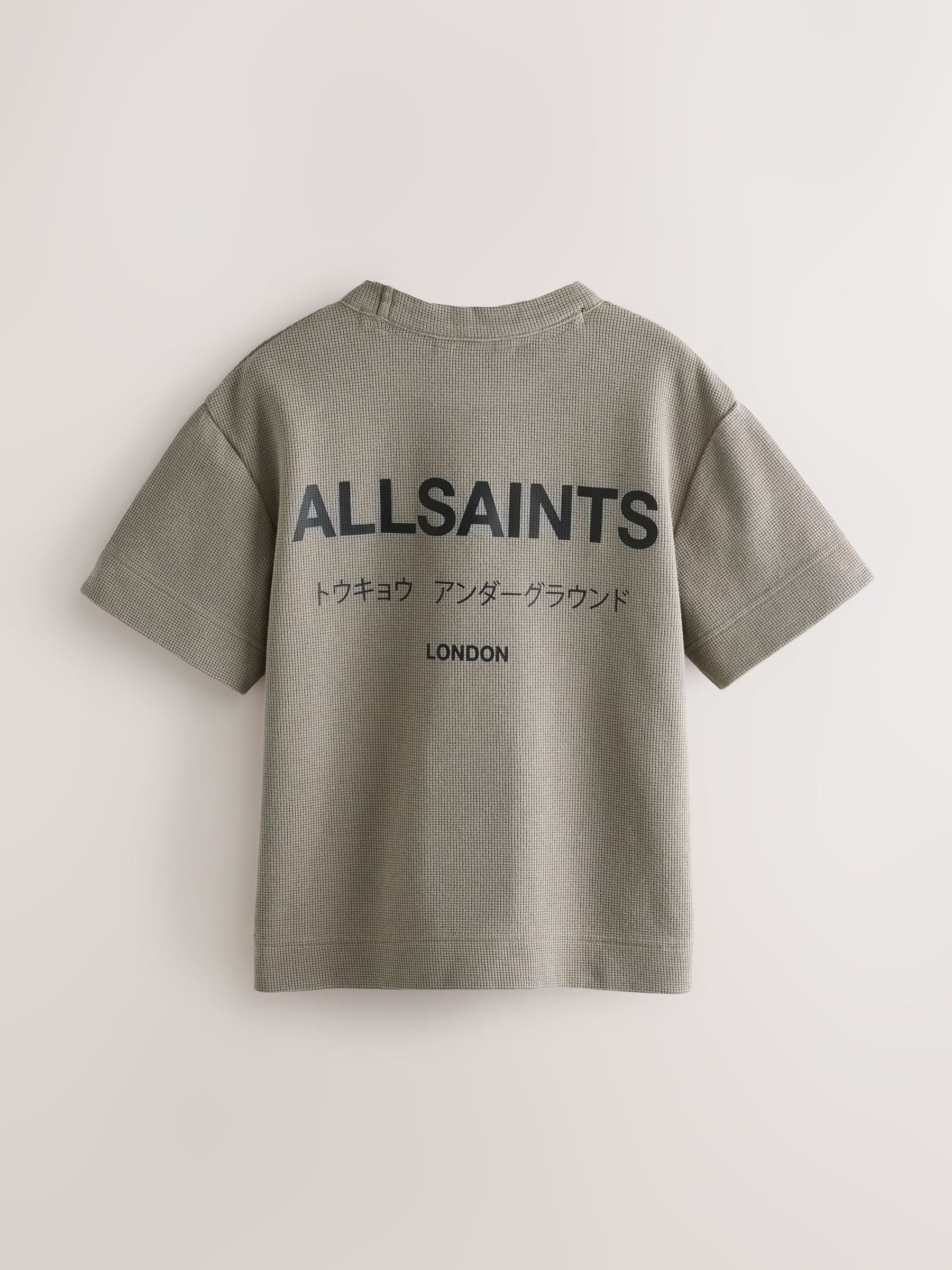 Dsiney Kidz - smALLSAINTS Khaki Green Oversized Waffle Underground T-Shirt image 3