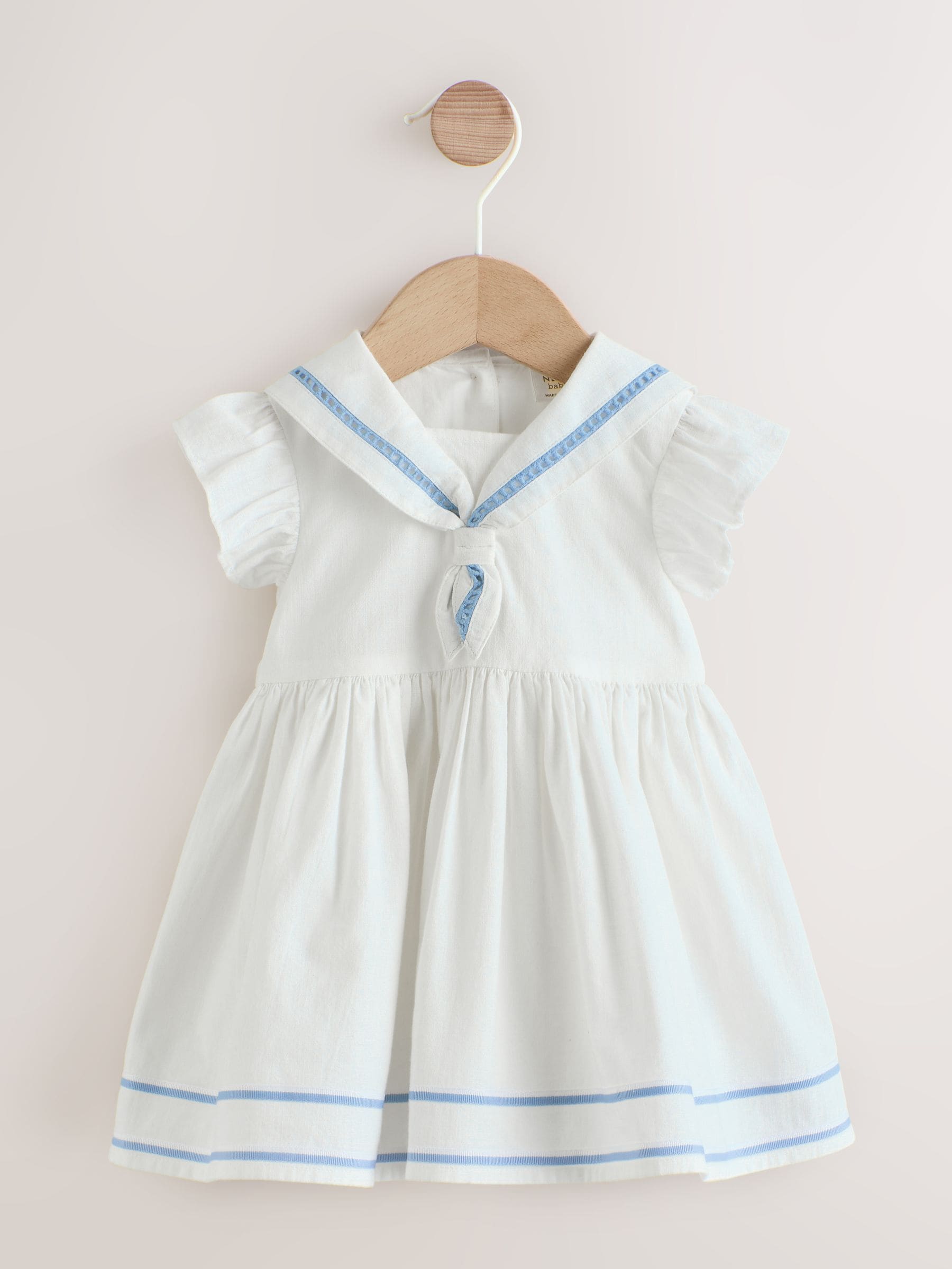 White Woven Baby Dress (0mths-2yrs) image 1