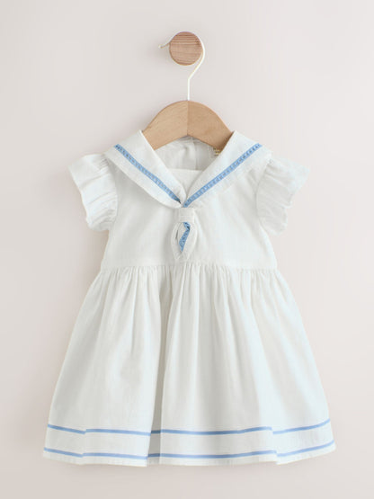 White Woven Baby Dress (0mths-2yrs) image 1