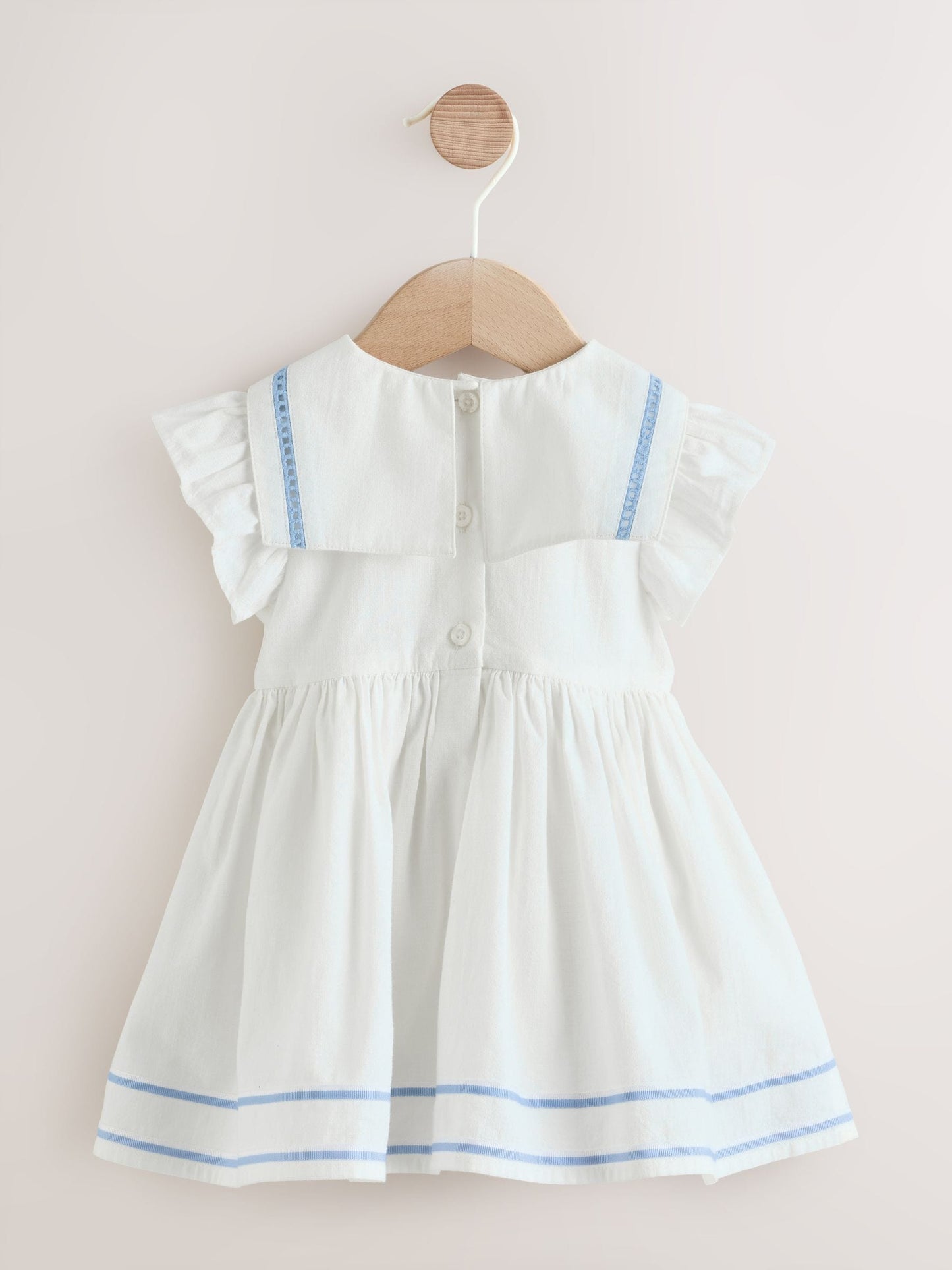White Woven Baby Dress (0mths-2yrs) image 2