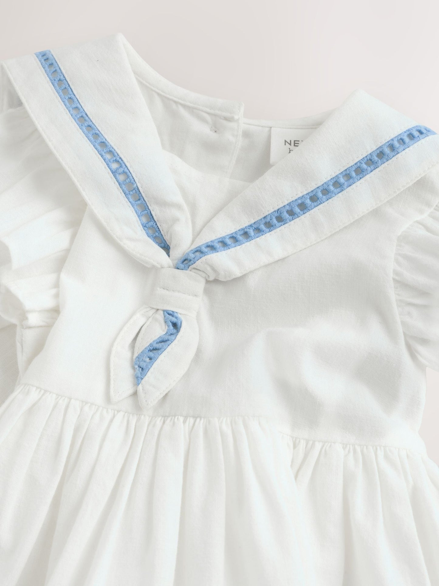 White Woven Baby Dress (0mths-2yrs) image 3