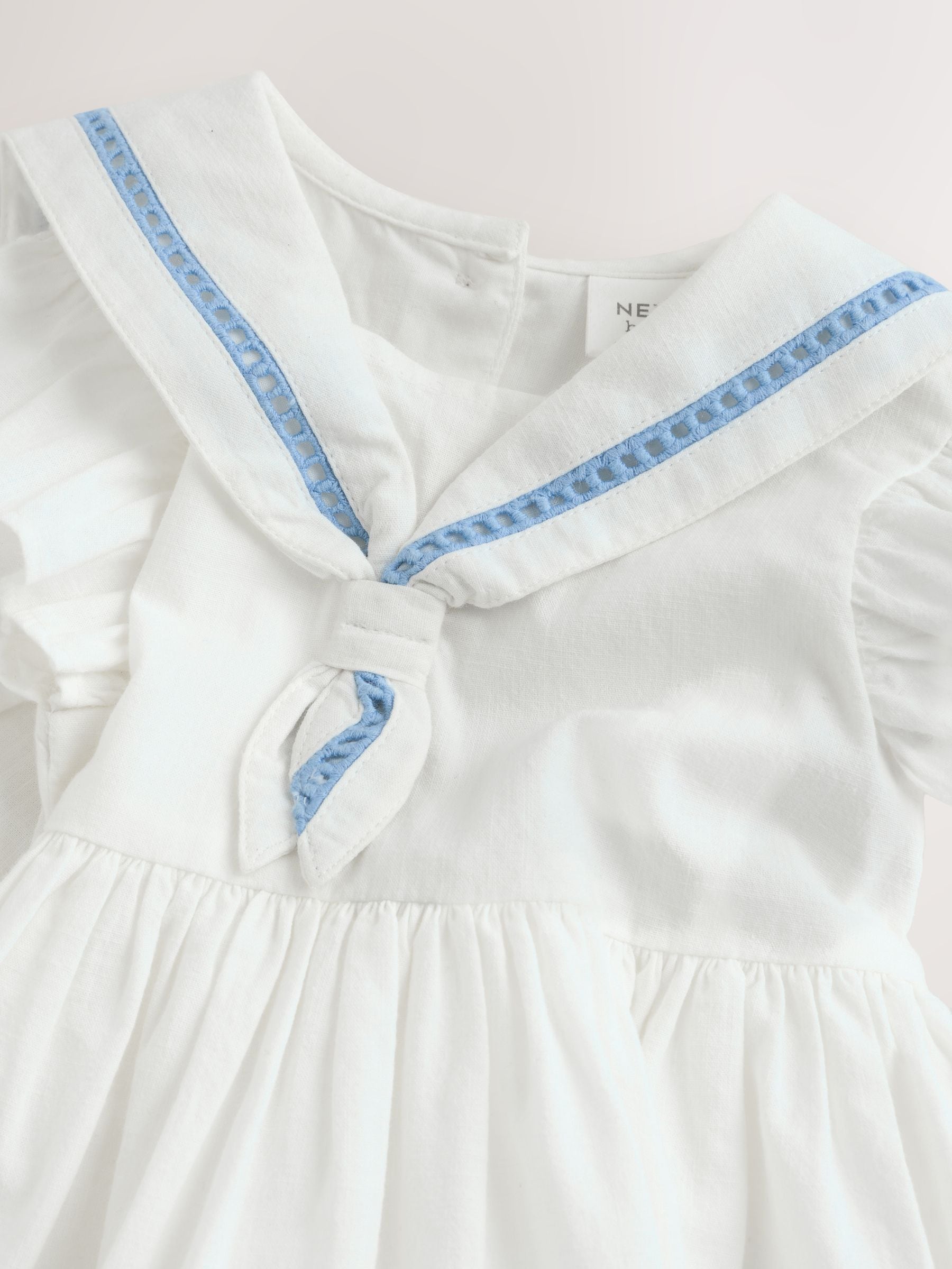 White Woven Baby Dress (0mths-2yrs) image 3