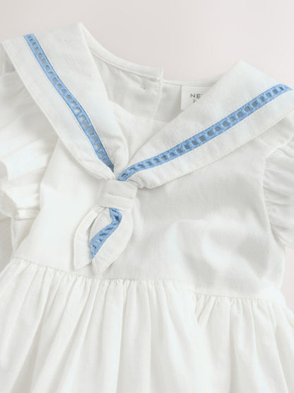 White Woven Baby Dress (0mths-2yrs) image 3