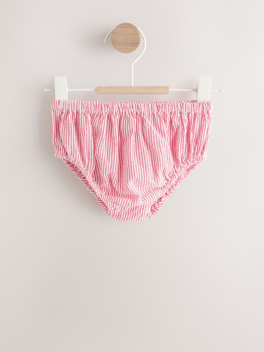 Red Strawberry Baby Tiered Woven Dress and Knickers Set 2 Piece (0mths-2yrs) image 2