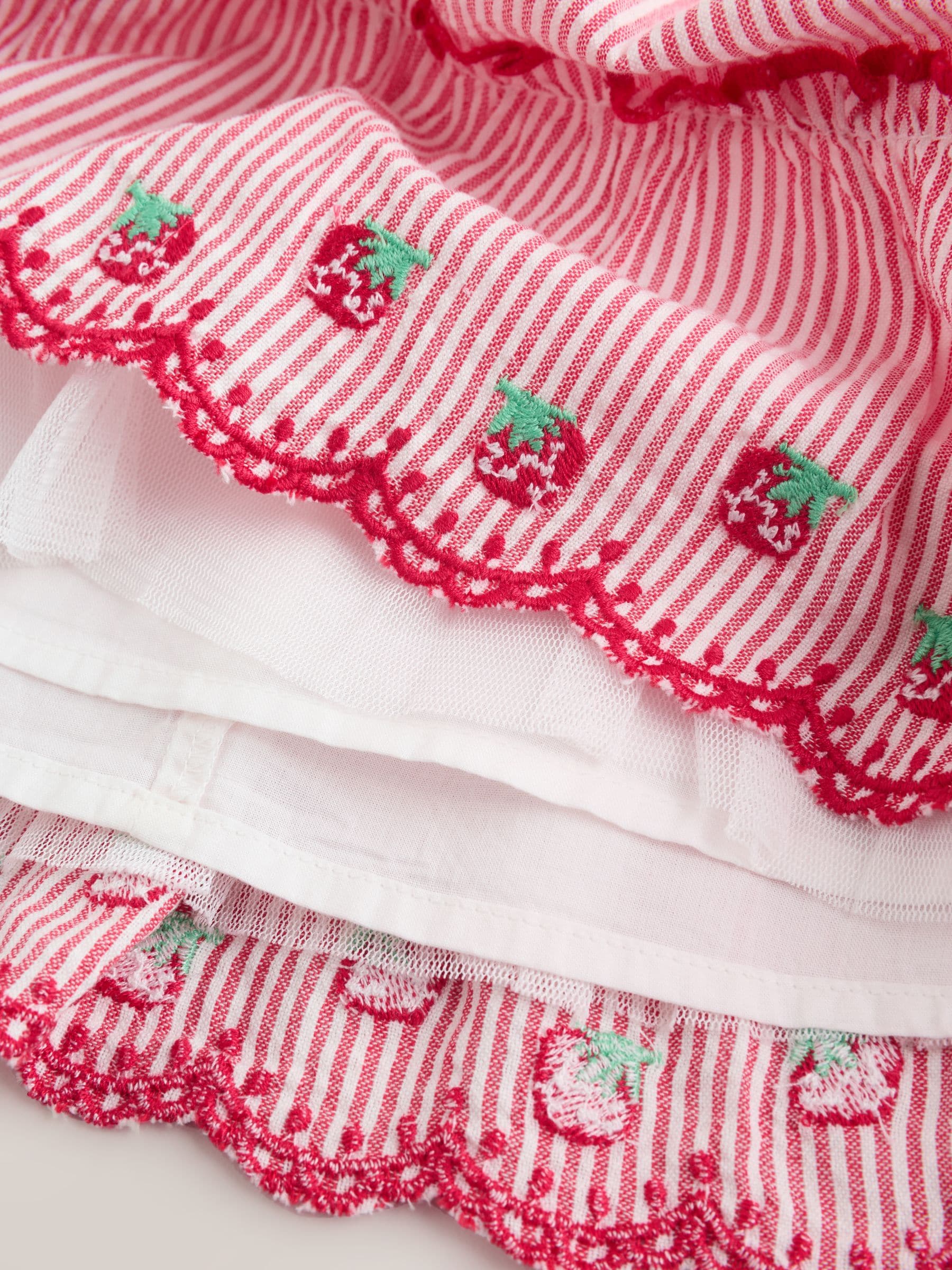 Red Strawberry Baby Tiered Woven Dress and Knickers Set 2 Piece (0mths-2yrs) image 7