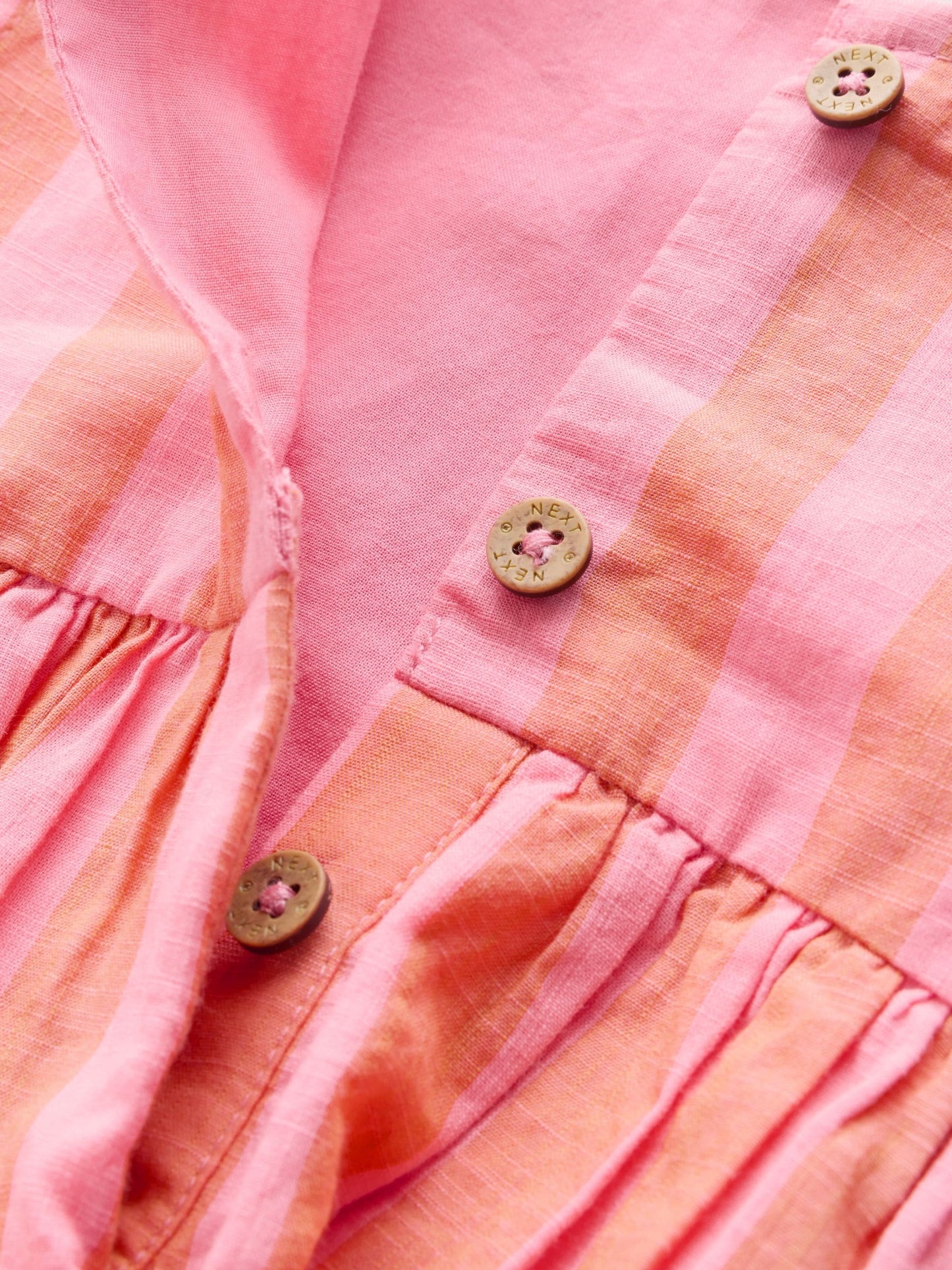 Pink Stripe Woven Baby Dress With Intergrated Bodysuit (0mths-2yrs) image 5