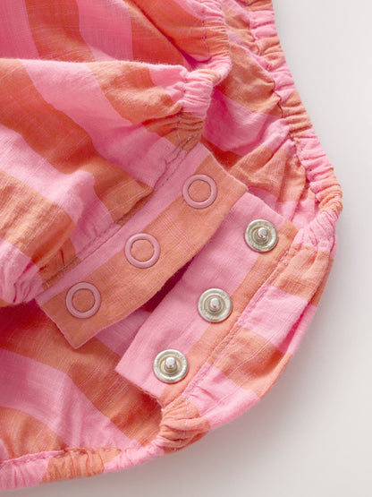 Pink Stripe Woven Baby Dress With Intergrated Bodysuit (0mths-2yrs) image 7