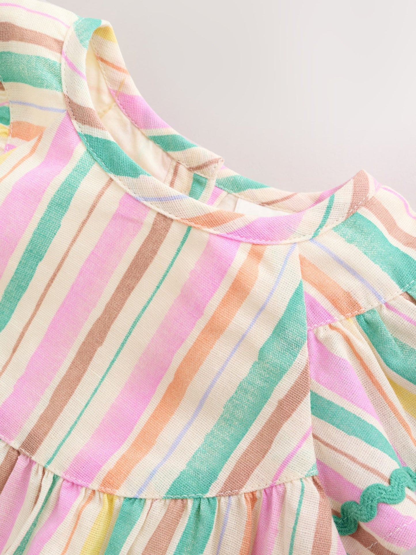 Multi Stripe Woven Baby Dress And Knickers 2 Piece Set (0mths-2yrs) image 6