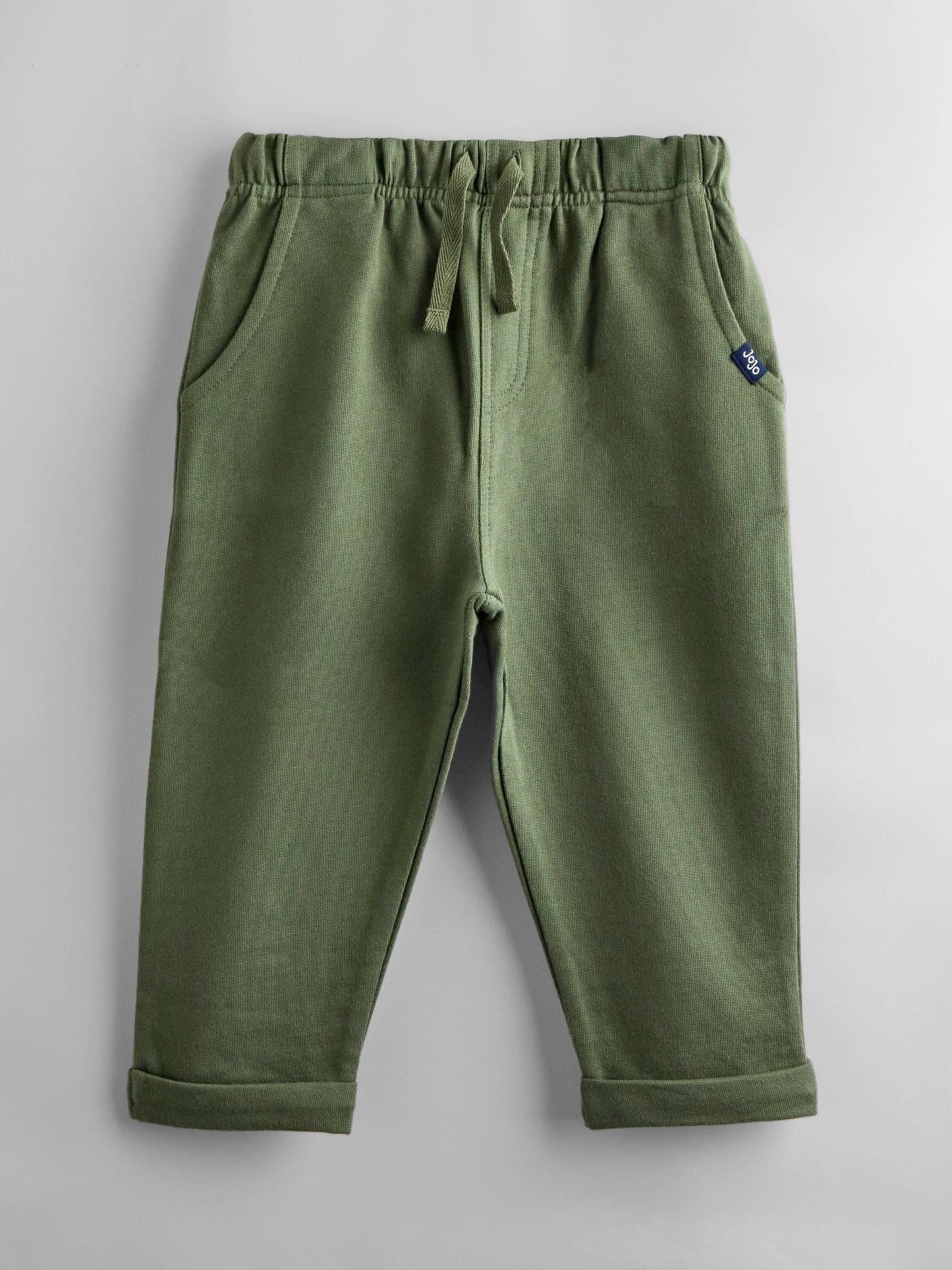 JoJo Maman Bébé Khaki Green Stripe & Khaki 2-Pack Stripe & Plain Joggers image 3