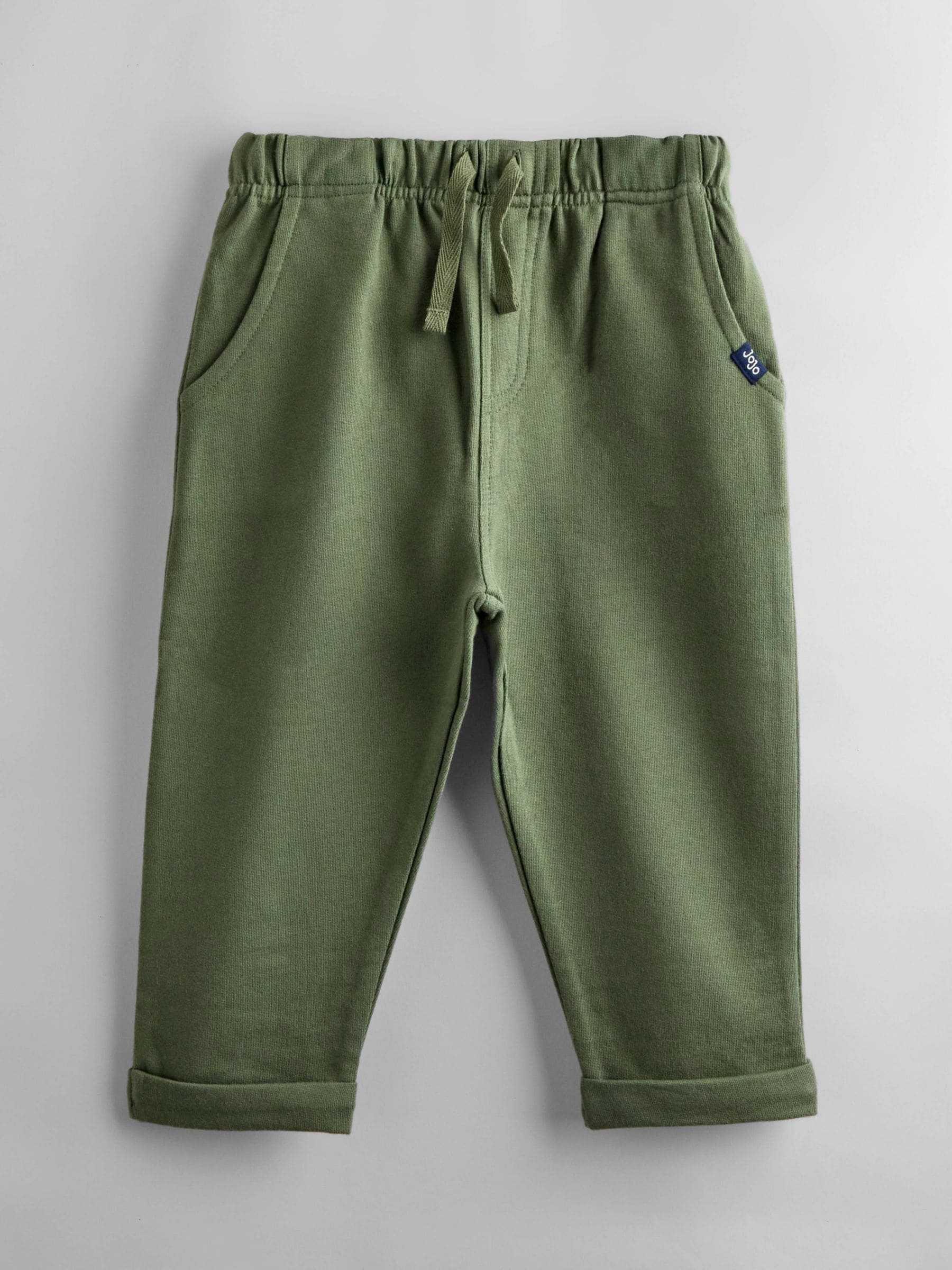 JoJo Maman Bébé Khaki Green Stripe & Khaki 2-Pack Stripe & Plain Joggers image 3